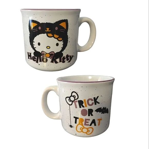 Hello Kitty Speckled Trick or Treat Halloween Ceramic Coffee Mug NWT - Picture 1 of 15